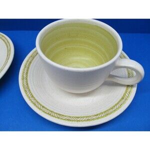 Franciscan Hacienda Green Cups And Saucers Bundle Of 2 Cups And 2 Saucers